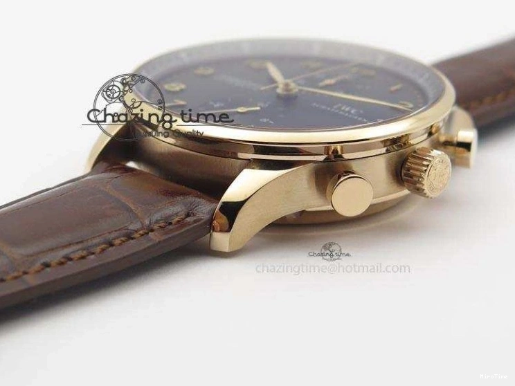 MIROTIME 0414 Portuguese IW371415 ZF 1:1 Best Edition RG Black dial On Brown Leather Strap A Modern 7286
